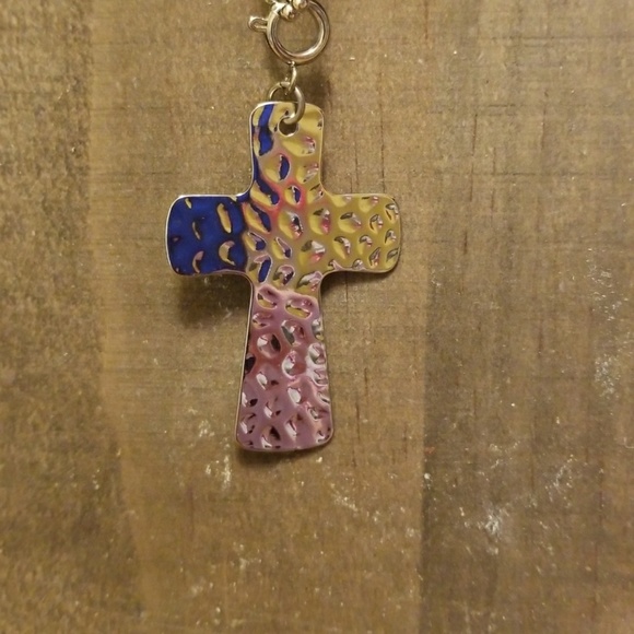 JBloom Silver Cross Charm Necklace - Picture 3 of 4